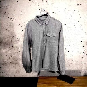 Marine Layer Men’s Medium Elegant Gray Soft Cotton Popover Pocket Shirt 💯